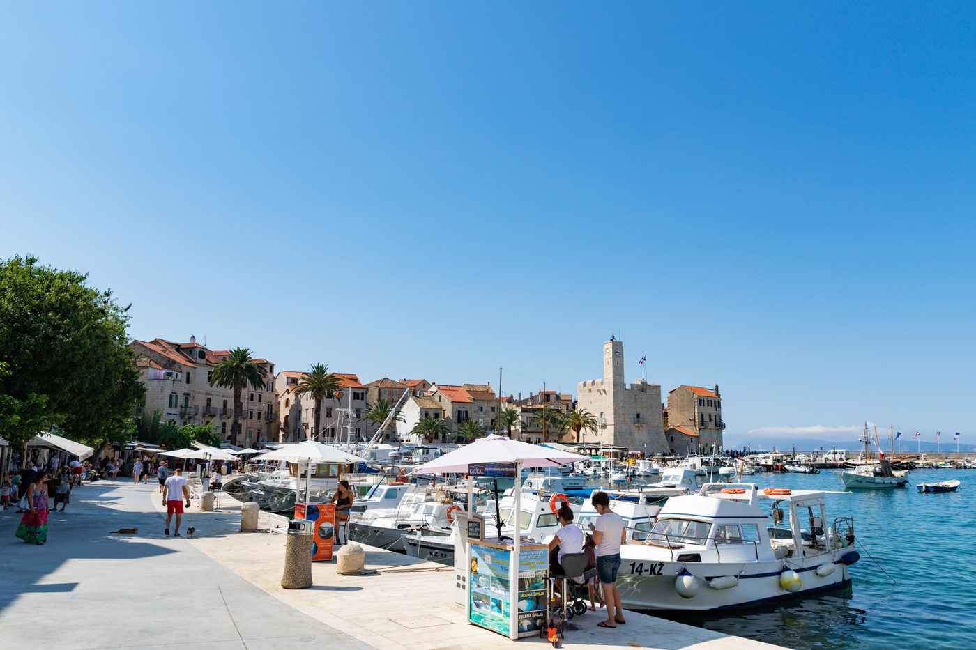 Komiža harbour on Vis — fishing boats and the Fishermen's Museum