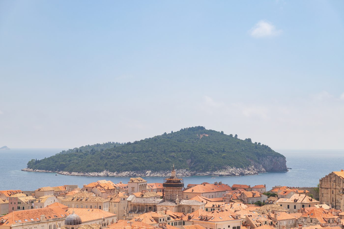 Lokrum-øen set fra Minčeta-tårnet på Dubrovniks bymur