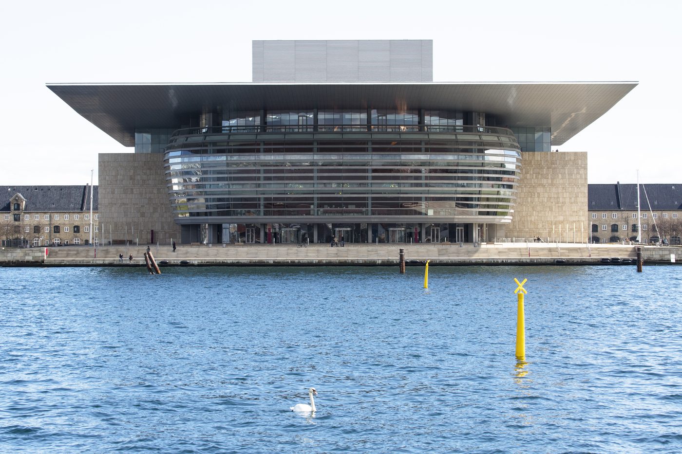 Copenhagen Opera House on Holmen by Henning Larsen, glass facade facing the harbour