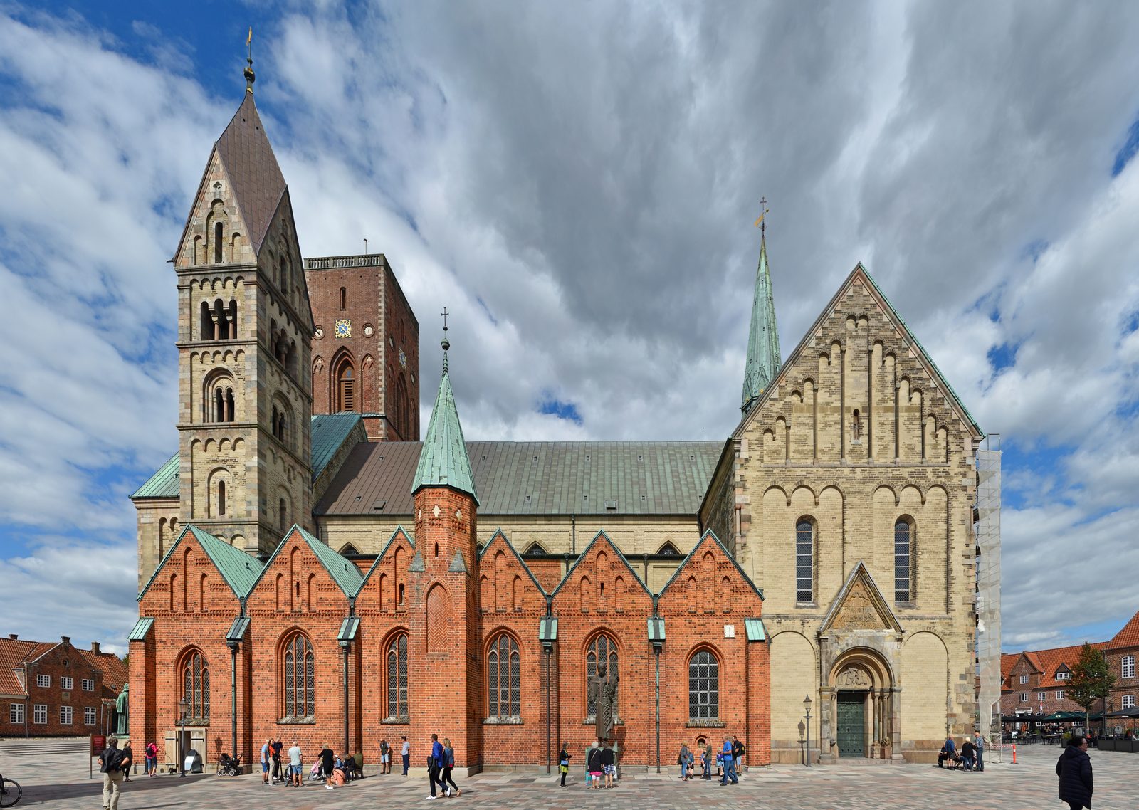 Ribe Cathedral — the country's oldest, with the marshlands beyond