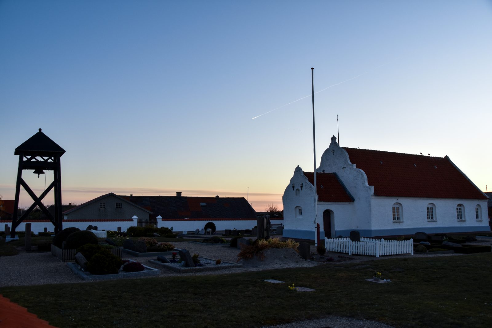 Mandø Kirke — small white church on the green Wadden Sea island under a wide sky