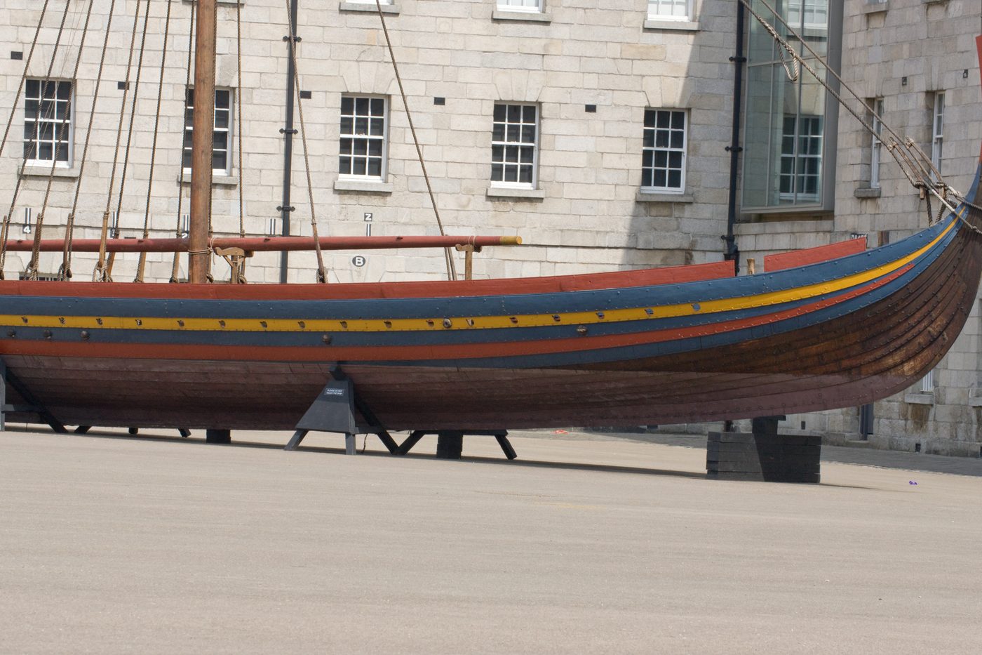 Reconstructed Viking warship under sail in Danish waters
