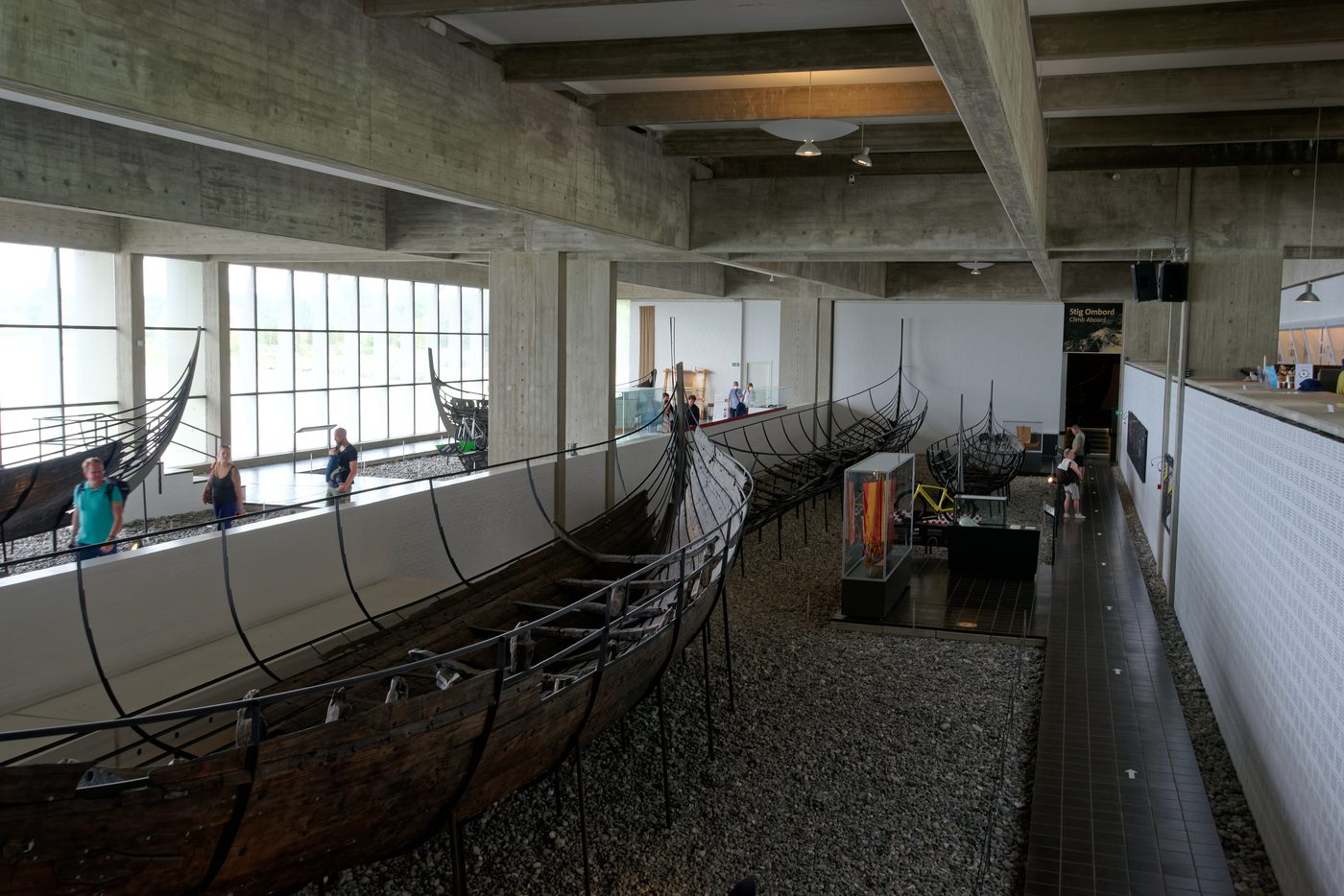 Original Skuldelev ship hull inside the Viking Ship Museum at Roskilde