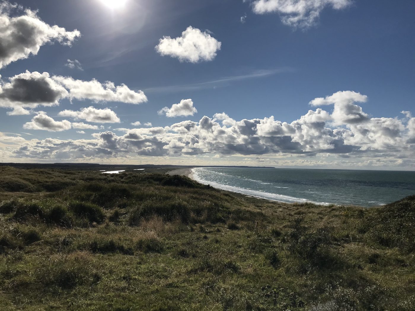 Cliff and dune landscape on the west coast of Jutland, looking west toward the North Sea